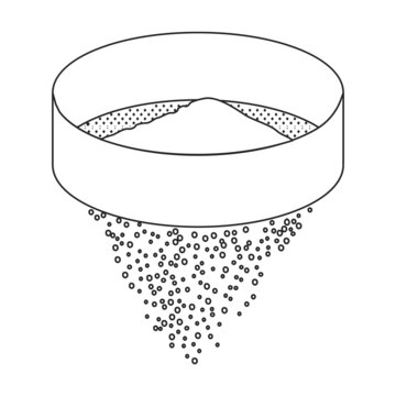 Flour of sieve vector icon.Outline vector icon isolated on white background flour of sieve.
