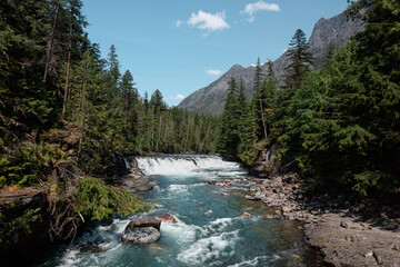 waterfall in glacier national park 