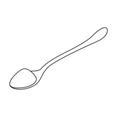 Spoon of flour vector icon.Outline vector icon isolated on white background spoon of flour.