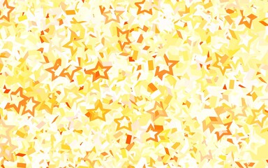 Light Orange vector background with colored stars.