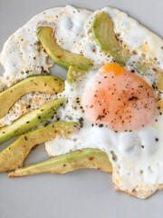 fried egg with avocado for a healthy breakfast