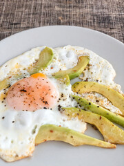 fried egg with avocado for a healthy breakfast