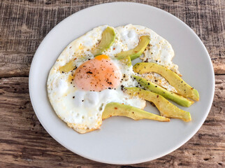 fried egg with avocado for a healthy breakfast