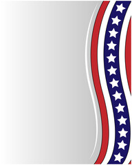 Abstract USA flag wave border frame with empty space for your text.	
