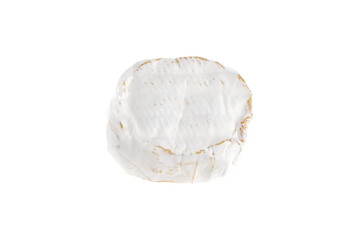 Camembert on a white background. Camembert cheese close-up on a white background.