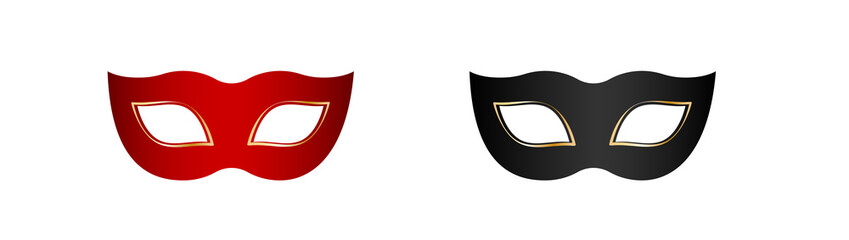 Pair of carnival masks on white background, vector illustration
