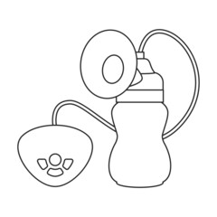 Fototapeta premium Breast pump vector icon.Outline vector icon isolated on white background breast pump.