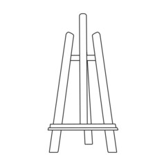 Easel vector outline icon. Vector illustration easel on white background. Isolated outline illustration icon of canvas on stand .