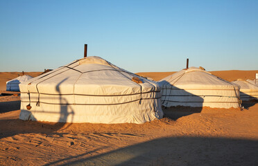 Yurt in Khamar Khiid Monastery near Sainshand. Mongolia