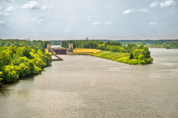 Gateway No. 1 of Moscow canal in Dubna. Russia