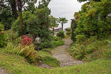 View of garden in Cadenabbia. Italy