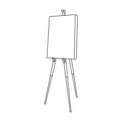 Easel vector outline icon. Vector illustration easel on white background. Isolated outline illustration icon of canvas on stand .