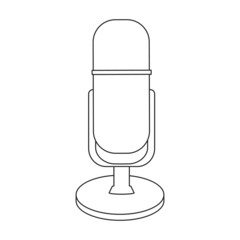 Mic vector icon.Outline vector icon isolated on white background mic.