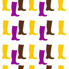 Seamless pattern rubber high boots