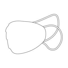 Mask medical vector outline icon. Vector illustration protection face of doctor on white background. Isolated outline illustration icon of mask medical .