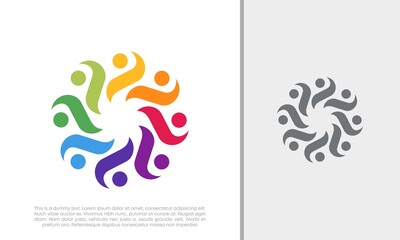 Fototapeta premium Global Community Logo Icon Elements Template. Community human Logo template vector. Community health care. Abstract Community logo