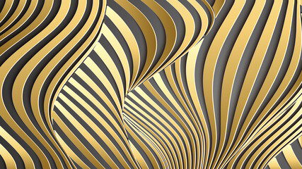 Luxury gold background. Wavy gold landscape consept of gold vector background with gradient lines on dark background.
