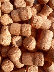 cork wine and champagne collage background
