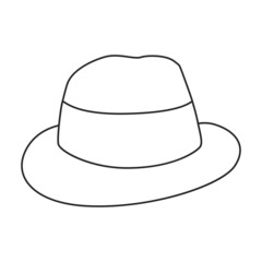 Summer hat vector outline icon. Vector illustration sun cap on white background. Isolated outline illustration icon of summer hat .