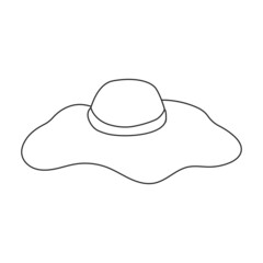 Summer hat vector outline icon. Vector illustration sun cap on white background. Isolated outline illustration icon of summer hat .
