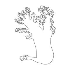 Coral vector outline icon. Vector illustration reef of sea on white background. Isolated outline illustration icon of coral reef .