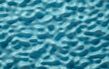 Volumetric wavy blue fluid. water simulation. 3d render