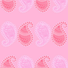 seamless pattern with Indian ornament. Turkish cucumber.