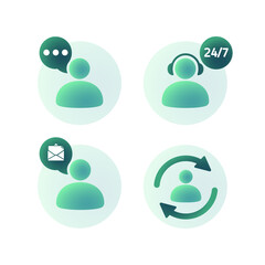 Business Communication 3d realistic icon set. Corporate signs. Vector illustration. Partnership, teamwork icons.