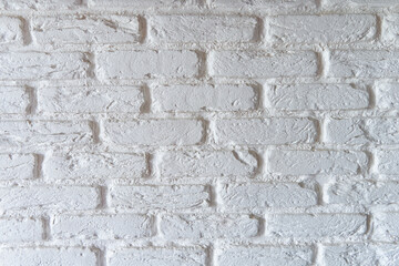 White grungy brick background. Abstract white brick wall texture for pattern background