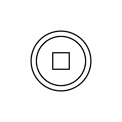 Chinese coin icon in Asia set