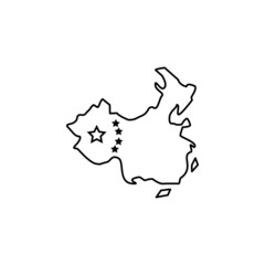 China map icon in Asia set