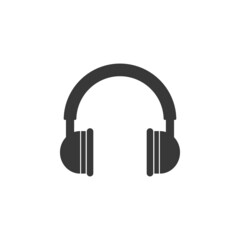 Headphones icon in computer technology set