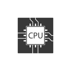 Cpu icon in computer technology set