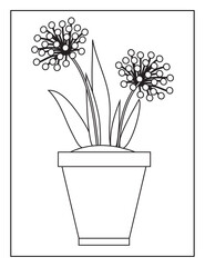 Flower Coloring Book Pages for Kids. Coloring book for children. Flowers.