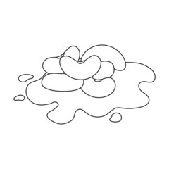 Beans in soy vector outline icon. Vector illustration bean on white background. Isolated outline illustration icon of beans in soy .