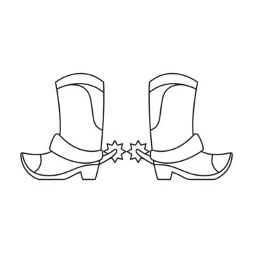 Cowboy boot vector icon.Outline vector icon isolated on white background cowboy boot.