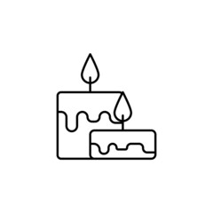 Candles line icon Decoration set