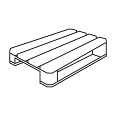 Wood pallet vector icon.Outline vector icon isolated on white background wood pallet.