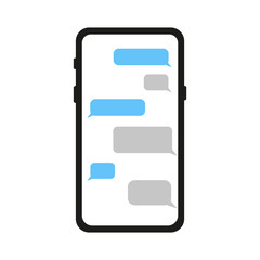 phone and text icon. Vector graphics