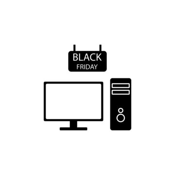 A computer, discount icon in discount set