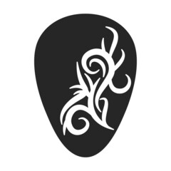Pick guitar vector black icon. Vector illustration plectrum on white background. Isolated black illustration icon of pick guitar.