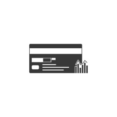 Bank card, chart icon in finance analysis set