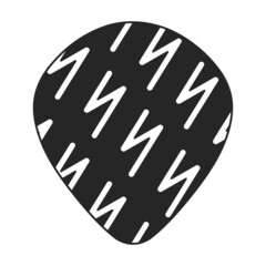 Pick guitar vector black icon. Vector illustration plectrum on white background. Isolated black illustration icon of pick guitar.