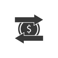 exchange, money icon in finance analysis set
