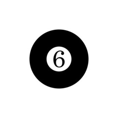 Balloon number 6 icon in gambling set