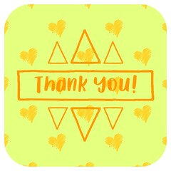 Thank You Card. Hand Written Lettering with retro background, celebrating,Wedding Invitation, Thank You Message,