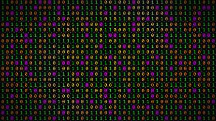 3D rendering of the background based on binary code technology