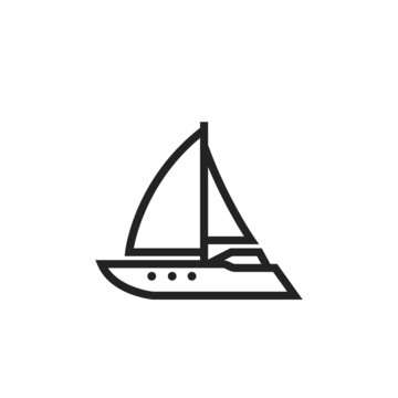 sailing yacht line icon. sailboat for sea travel