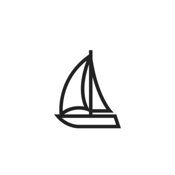 sailboat line icon. yacht for sailing sea trip