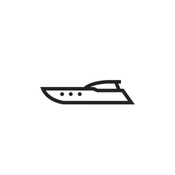 recommend clip art: speedboat line icon. motor boat for sea trip